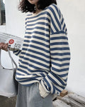 Damen Langarmshirt mit Retro-Streifen