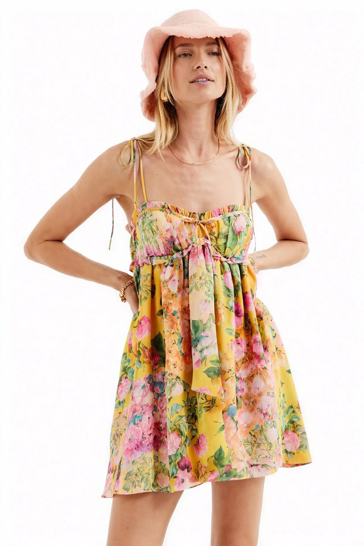 Sommerliches Mini Kleid mit Blumenmuster