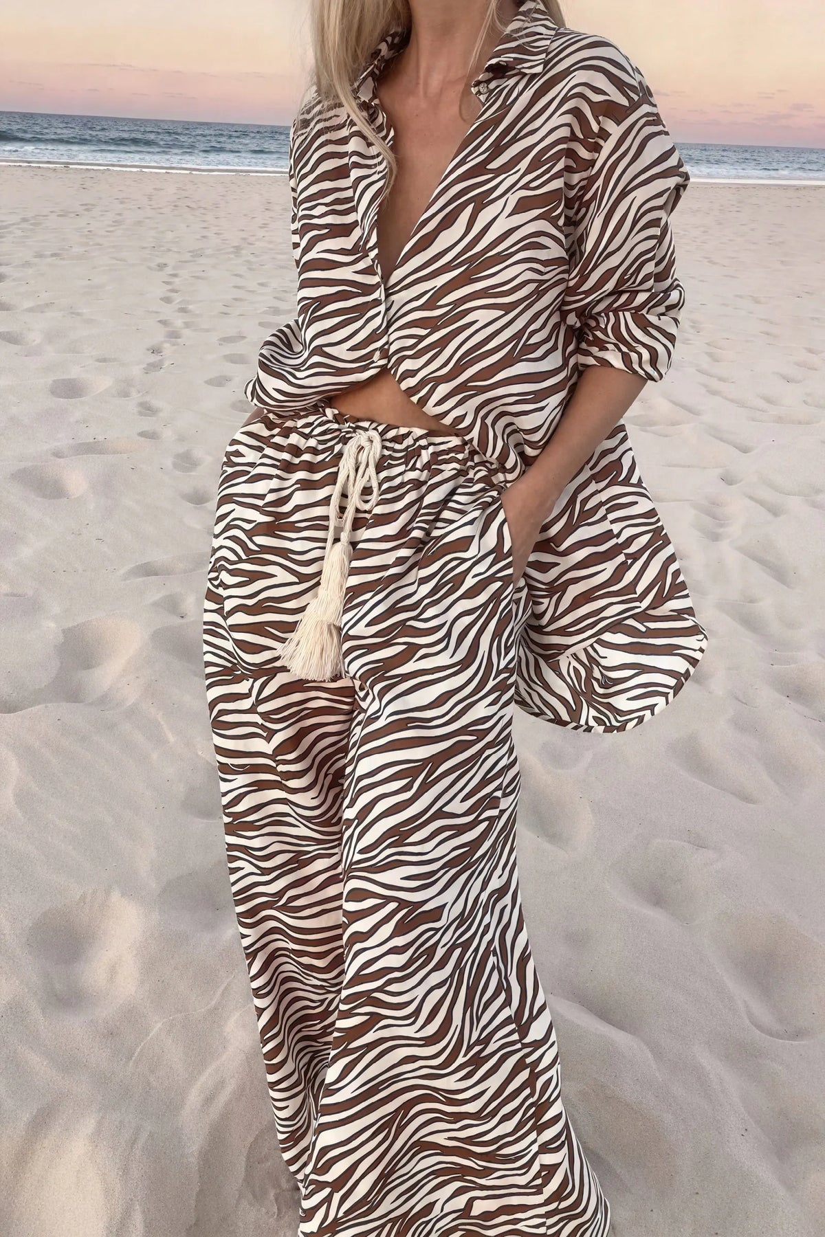 Bohemian Ensemble mit Zebra-Print