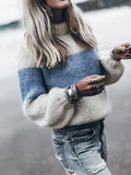 Autumn And Winter Simple Pullover Knit Round Neck Sweater