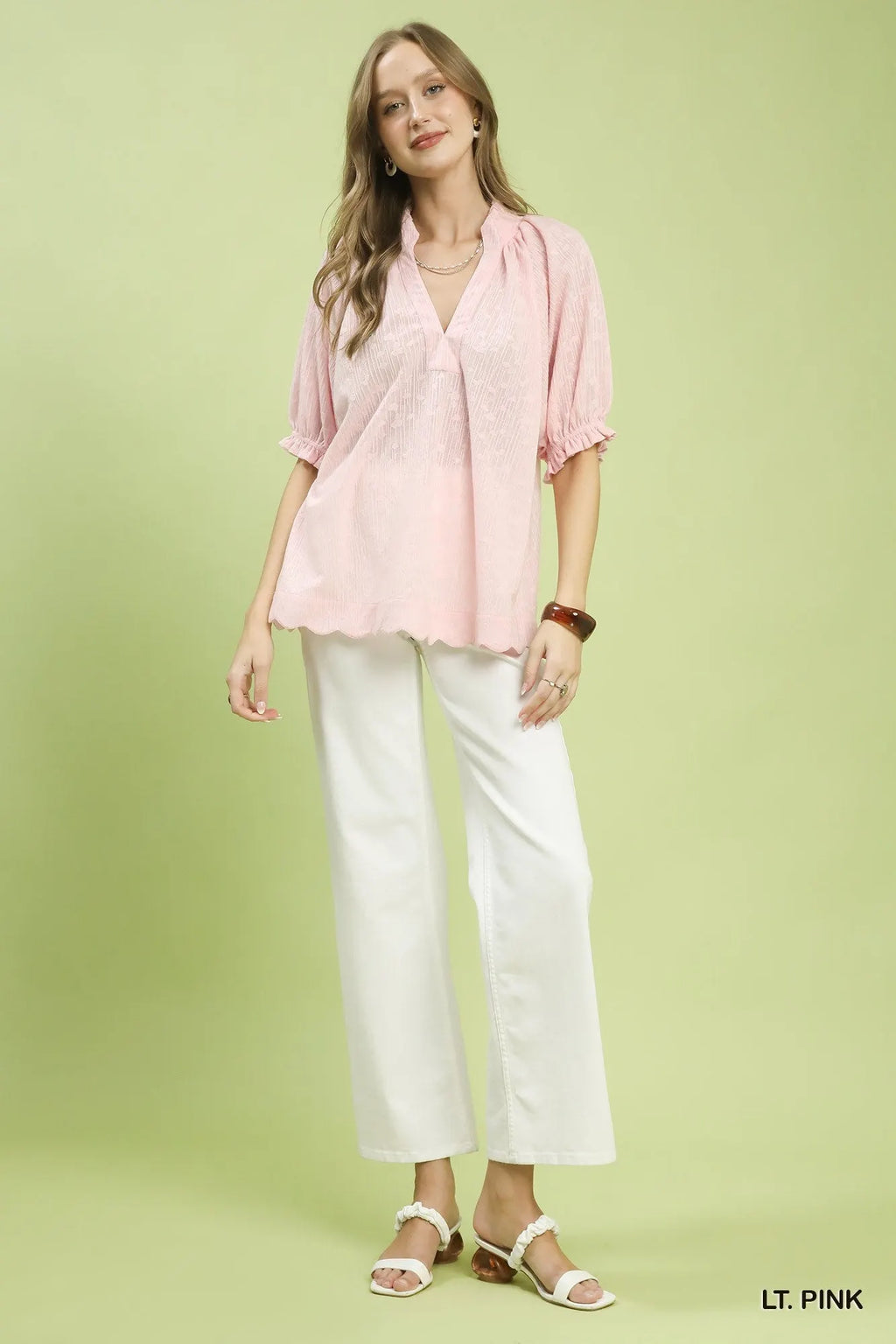 Umgee Textured Pintuck Blouse