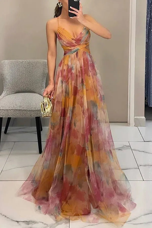 Elegante Maxikleid Im SchÃ¶nem Blumenmuster