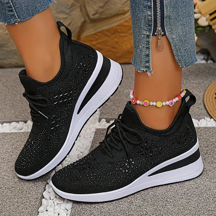 Annika – Ortopædiske sneakers med glitrende rhinsten
