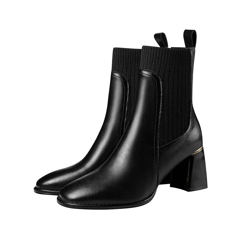 ERENDIRA | Dames Enkellaarsjes Met Elastische Brede Hak â€“ Elegant, Comfortabel & Veelzijdig
