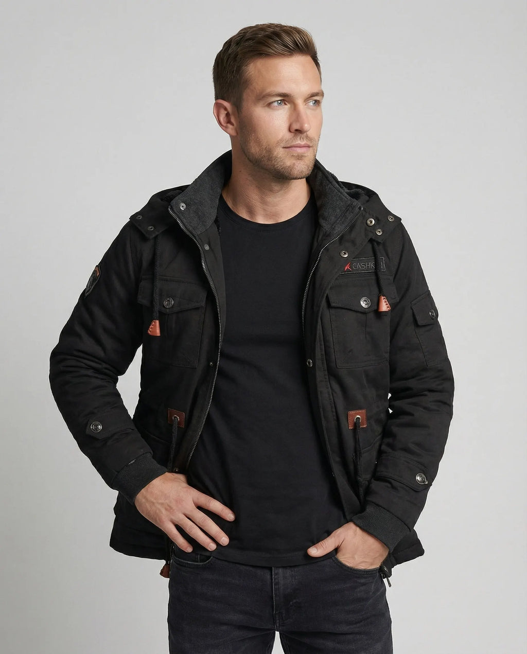 Herren Winterjacke aus Polyester mit Stilvollem Design & Wärmender Fütterung |