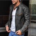Klassische Wetterfeste Lederjacke FÃ¼r MÃ¤nner