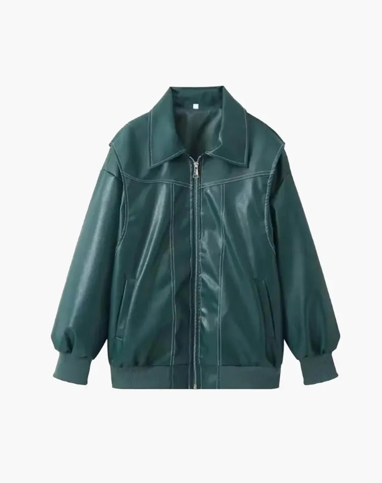 Charlot | Oversized Jacket with Zipper and Elegant Look