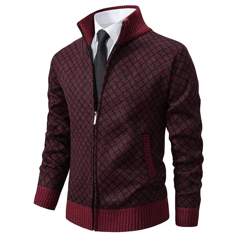 Jacquard Strickjacke FÃ¼r Herren