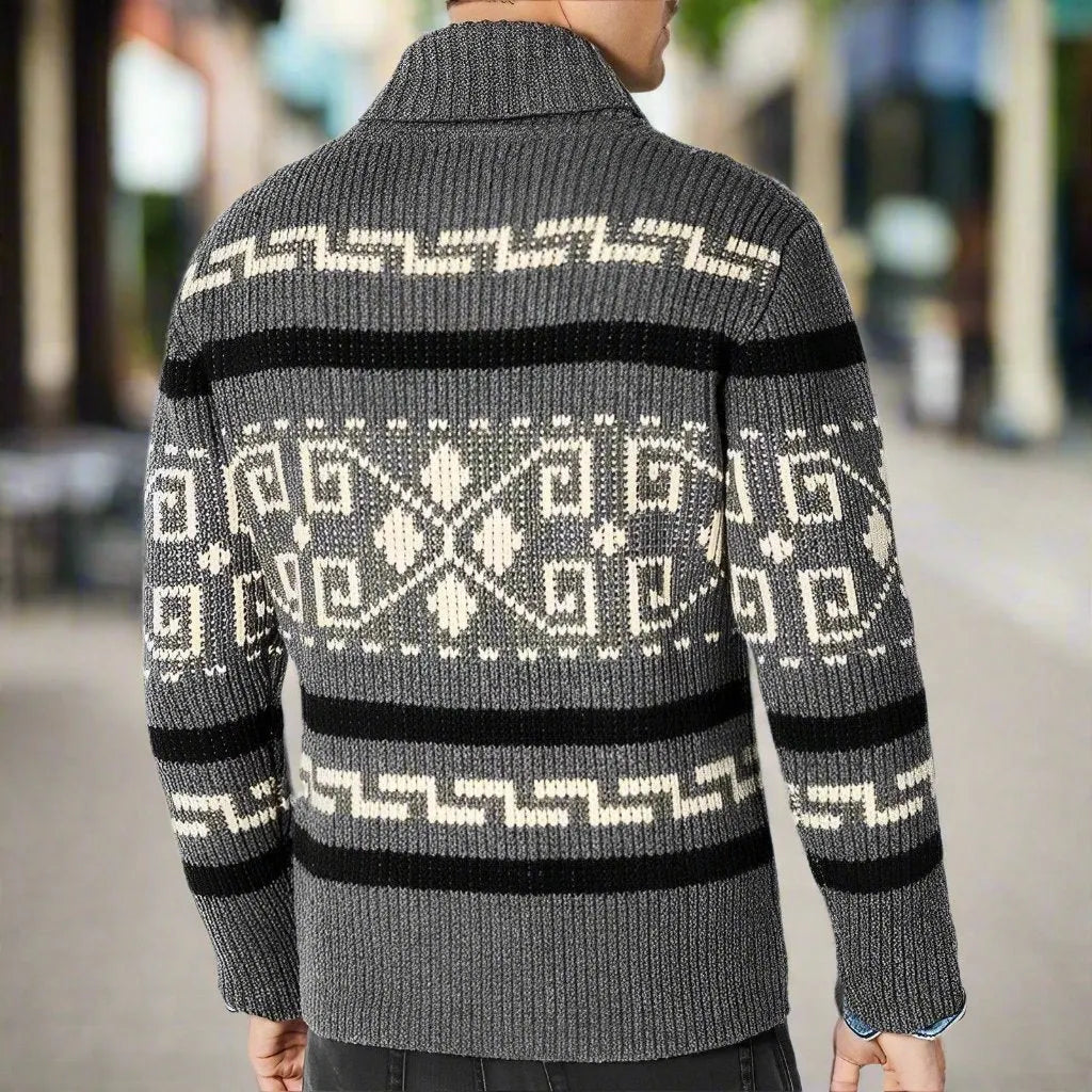 Herren Strickjacke Mit Retro|Revers