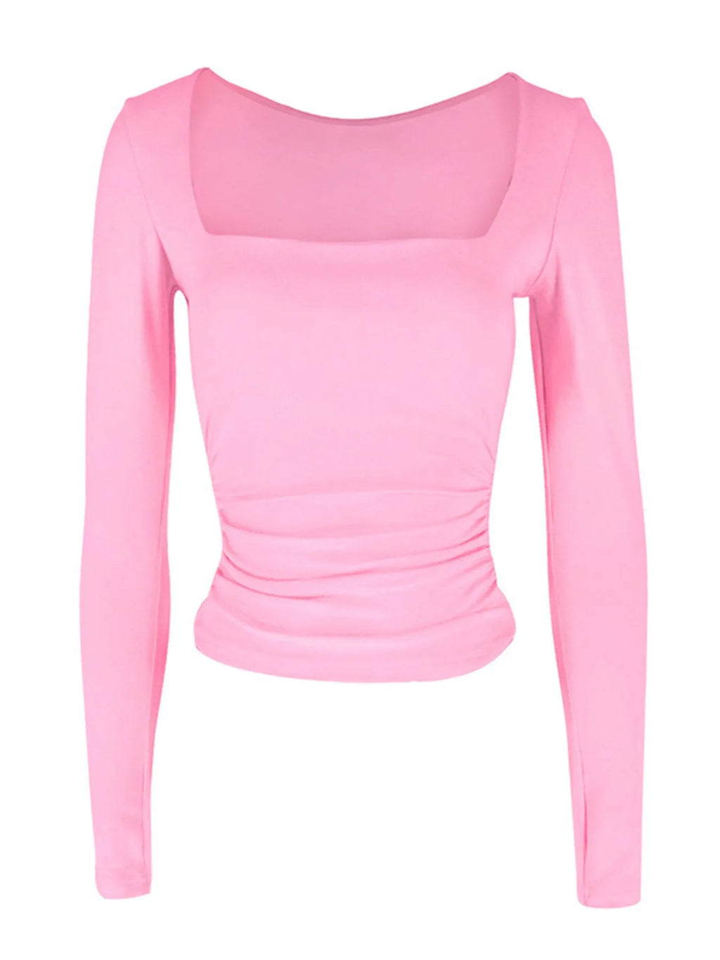Square Neck Slim Fit Long Sleeve T-Shirt