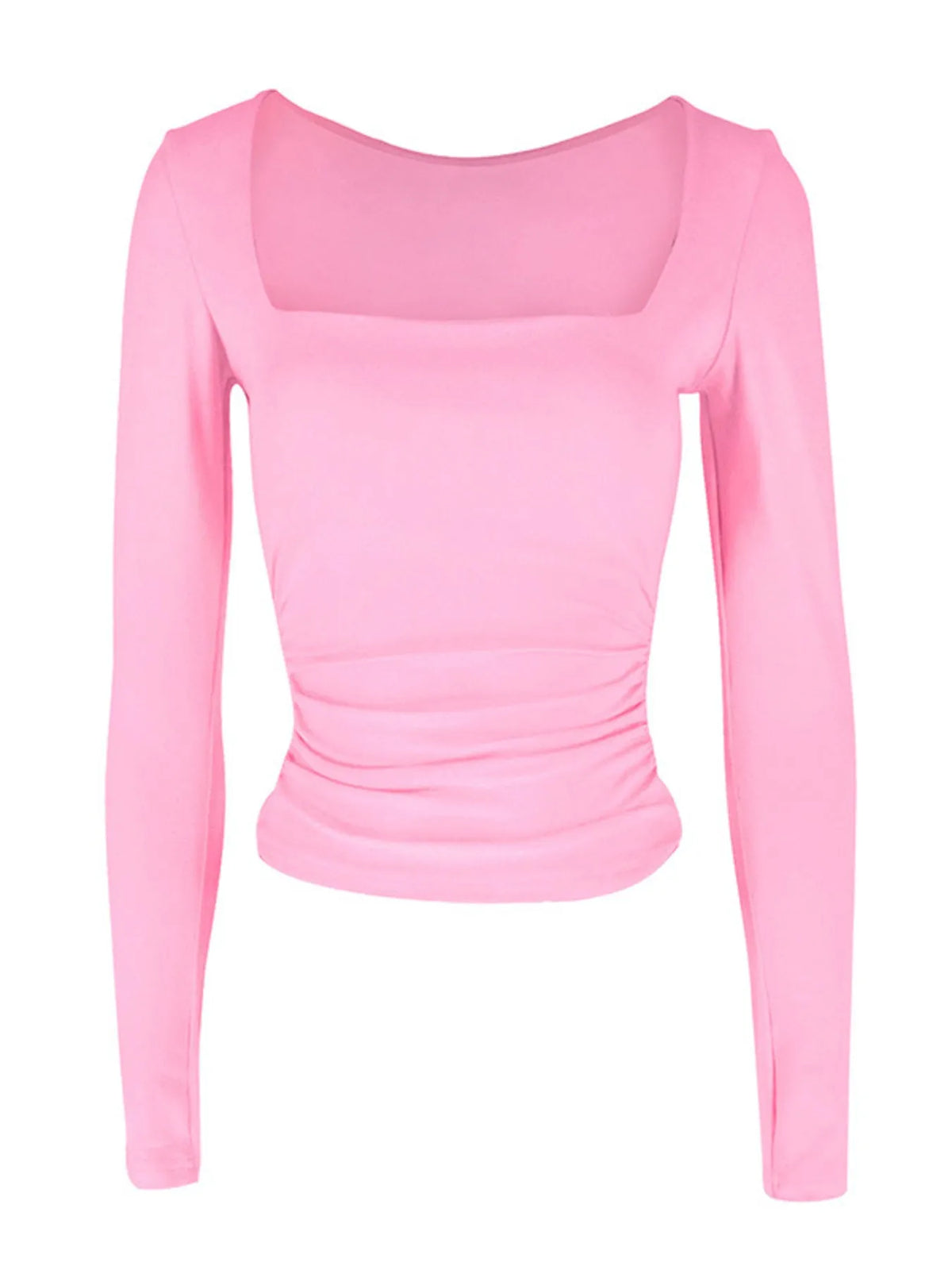 Square Neck Slim Fit Long Sleeve T-Shirt