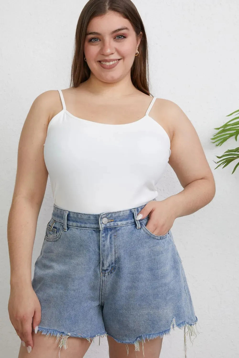 Basic Bae Full Size Round Neck Slim Cami Plus Size