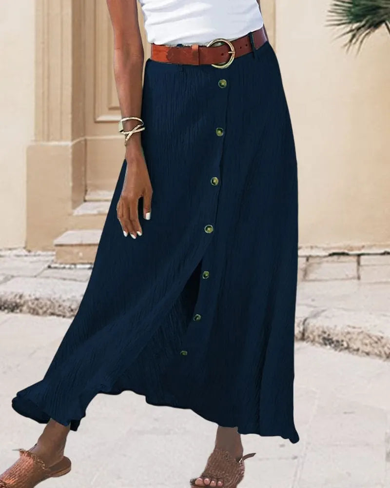 Long Skirt for Women with Button Closure