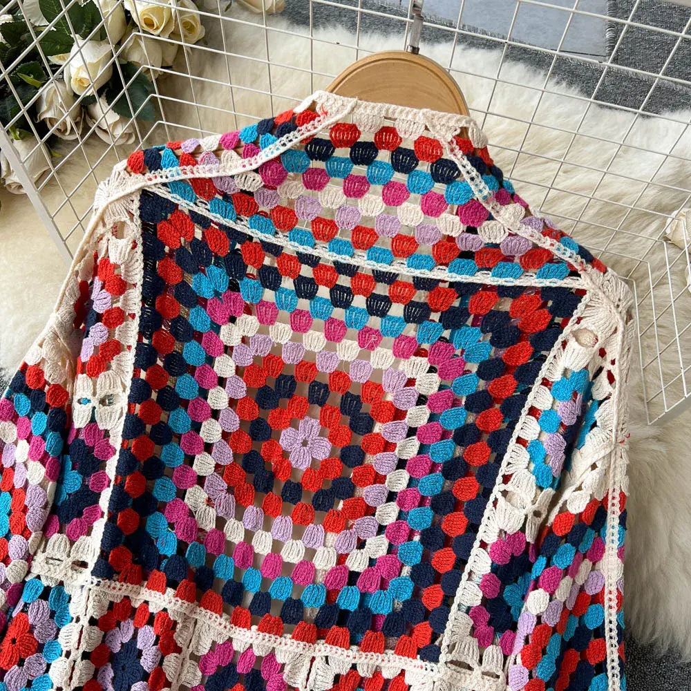 Silvia - Farverig strikket cardigan