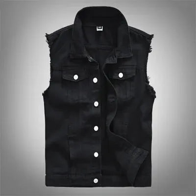Zerrissene Ã„rmellose Jeansjacke FÃ¼r MÃ¤nner