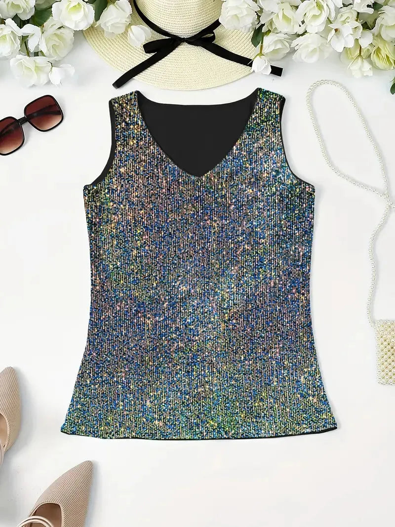 Elegantes Ärmelloses Top mit Pailletten