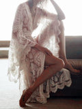 Bell Sleeve Lace Maxi Summer Bohemian Beach Dress Cover-up