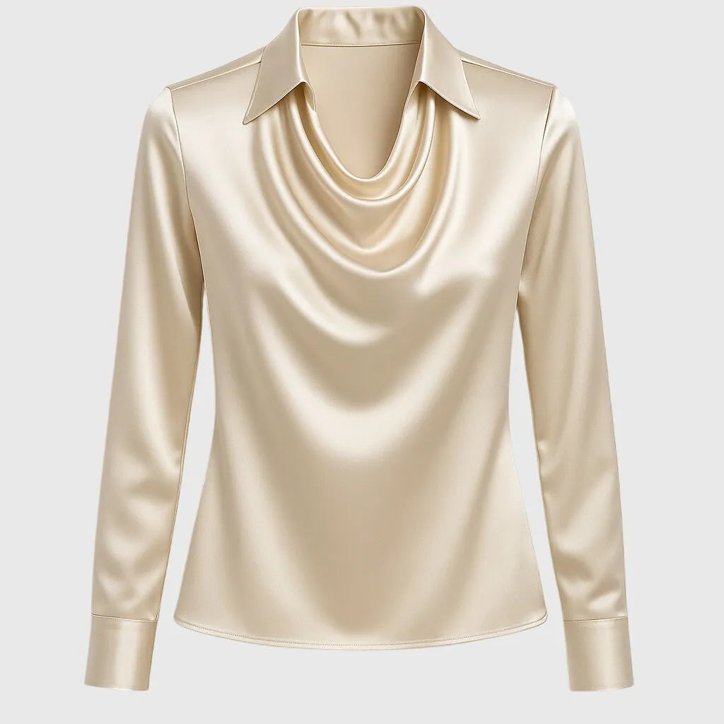 Chic Refined Women's Blouse with Long Sleeves