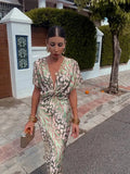 Midi Dress With Wrap Detail And Short Sleeves