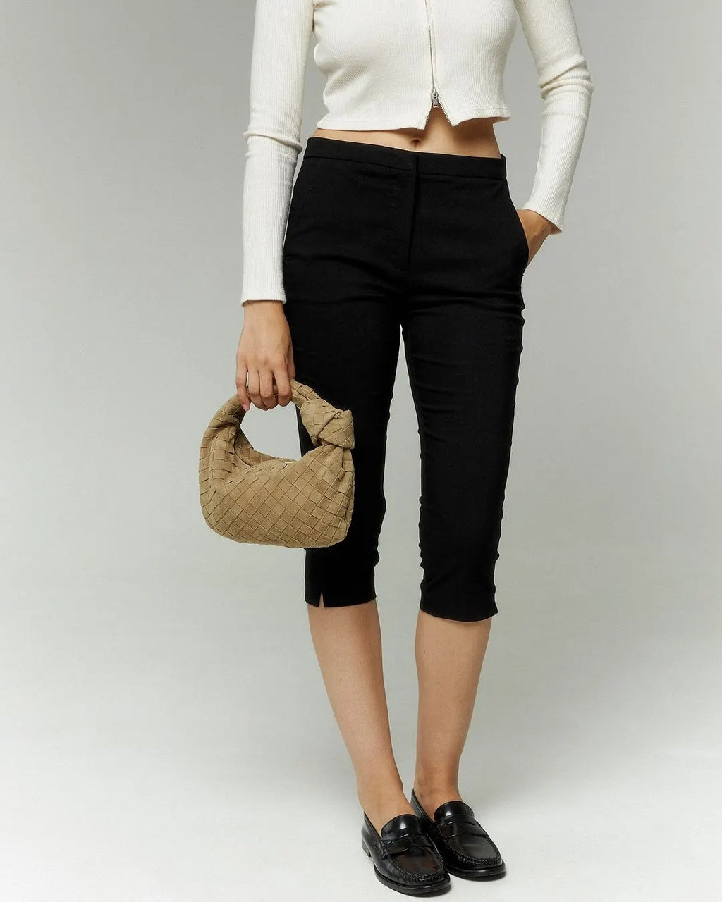 Therese | Woven Beige Leather Handbag