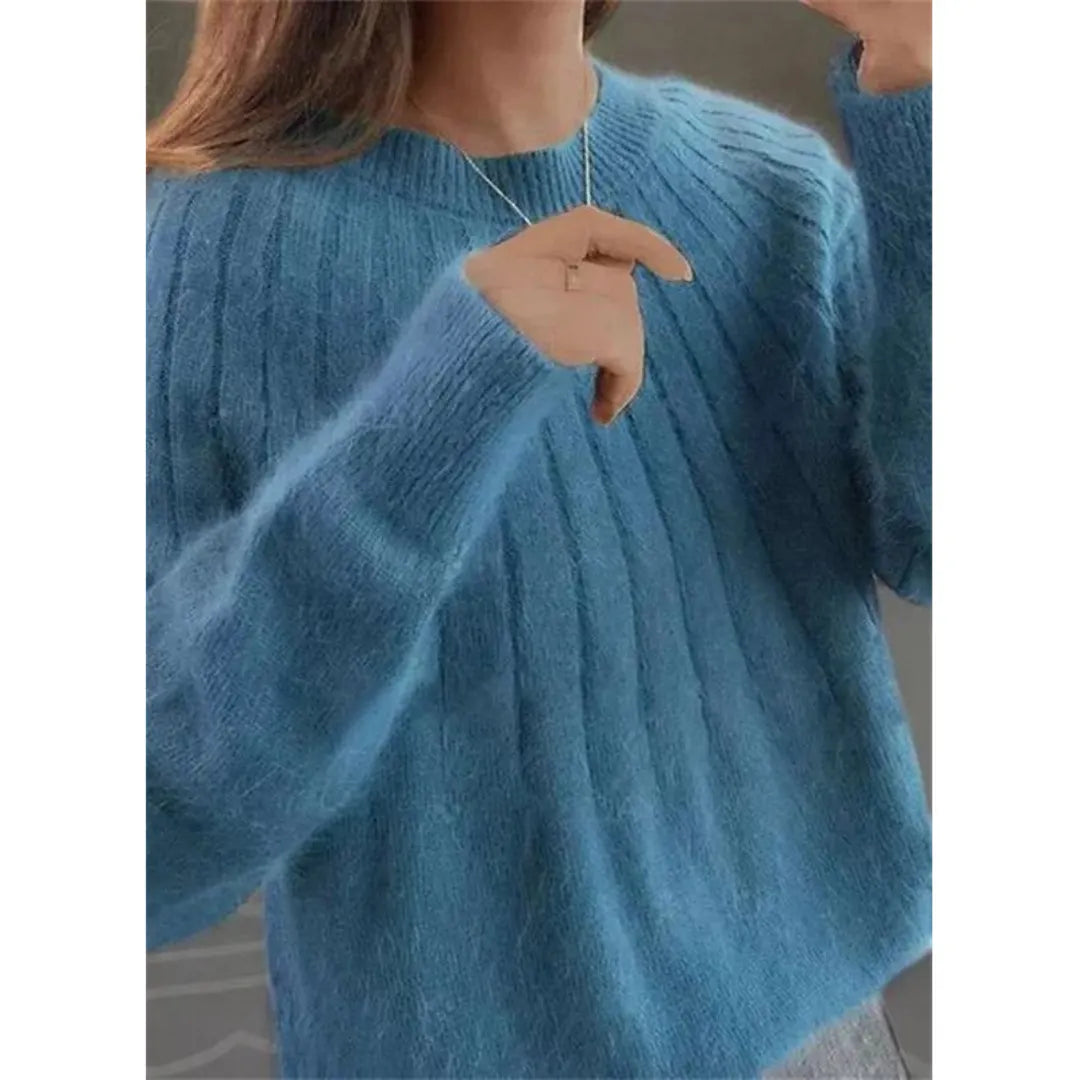 Dames Trui met Geribbelde Details voor Comfortabele Knit Wear