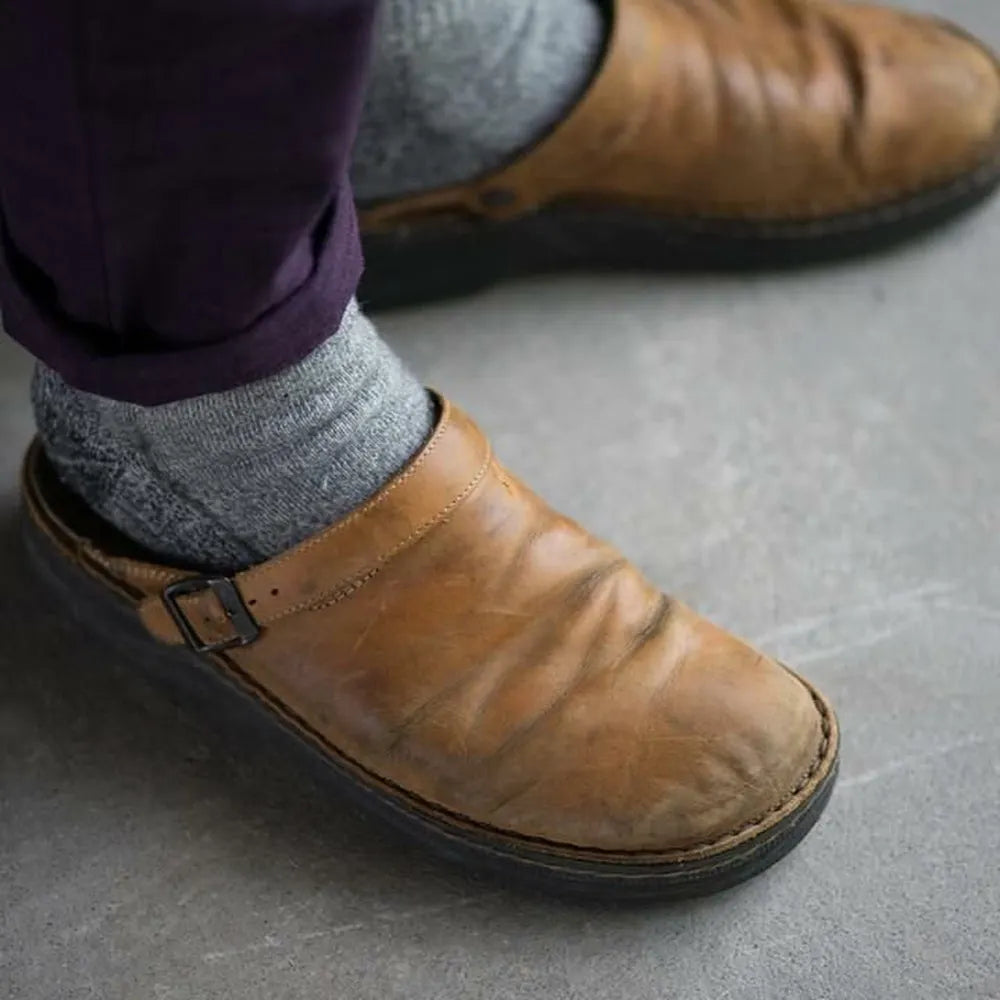 Herren Leder Hausschuhe