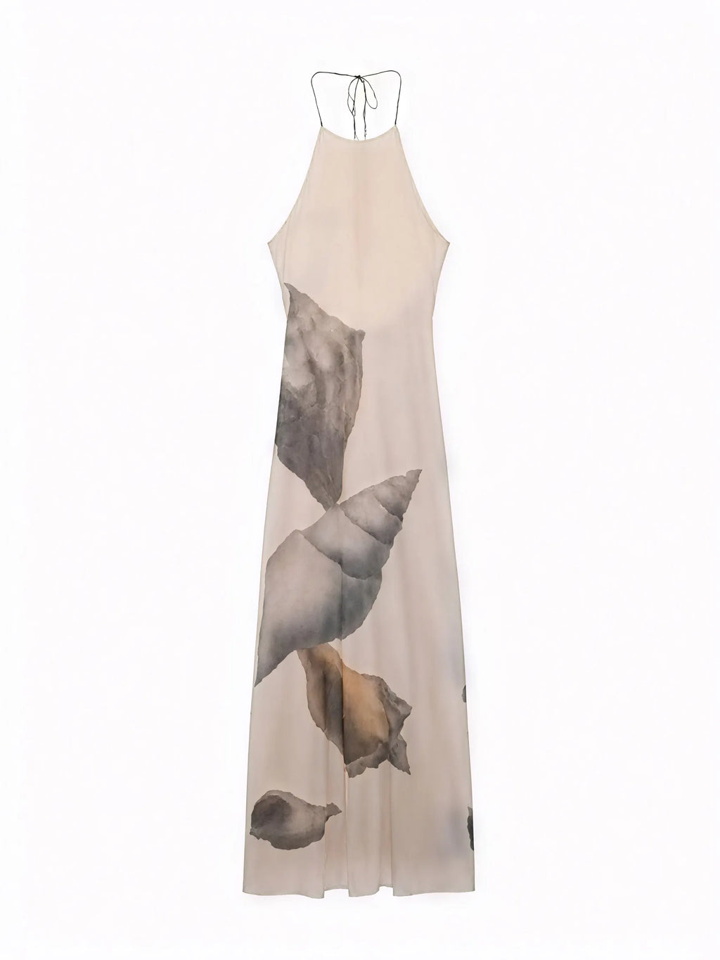 Halterneck Maxikleid – Einzigartiger Print, Strukturiert
