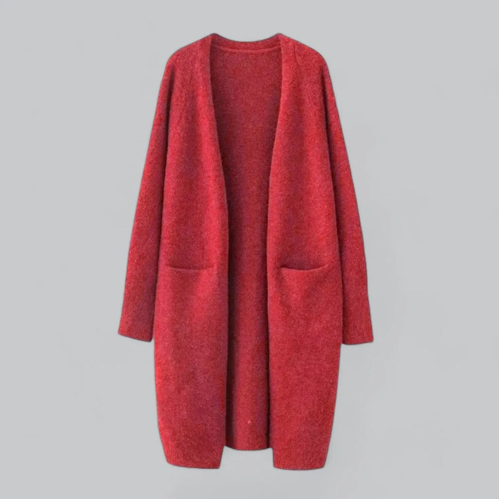 Klassische lange Damenstrickjacke