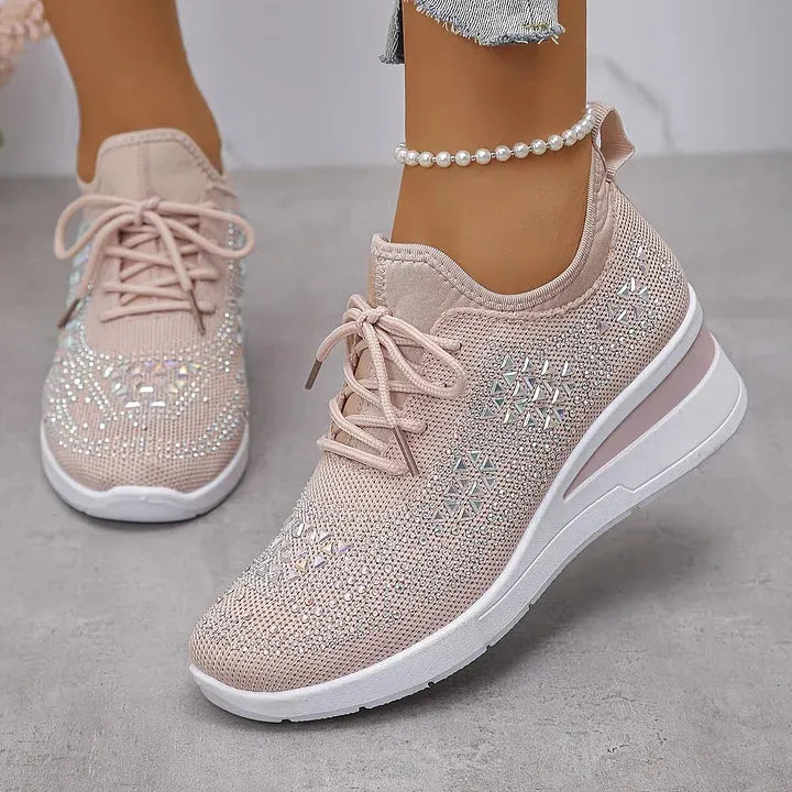 Annika – Ortopædiske sneakers med glitrende rhinsten