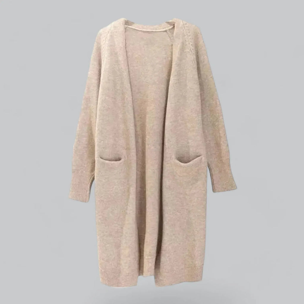 Klassische lange Damenstrickjacke