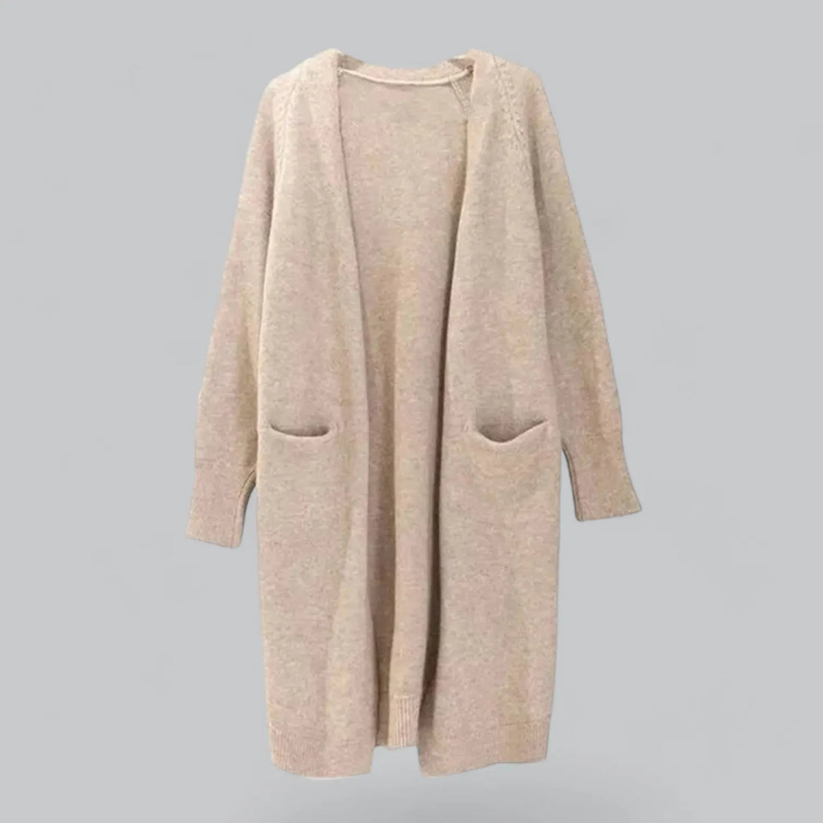 Klassische lange Damenstrickjacke