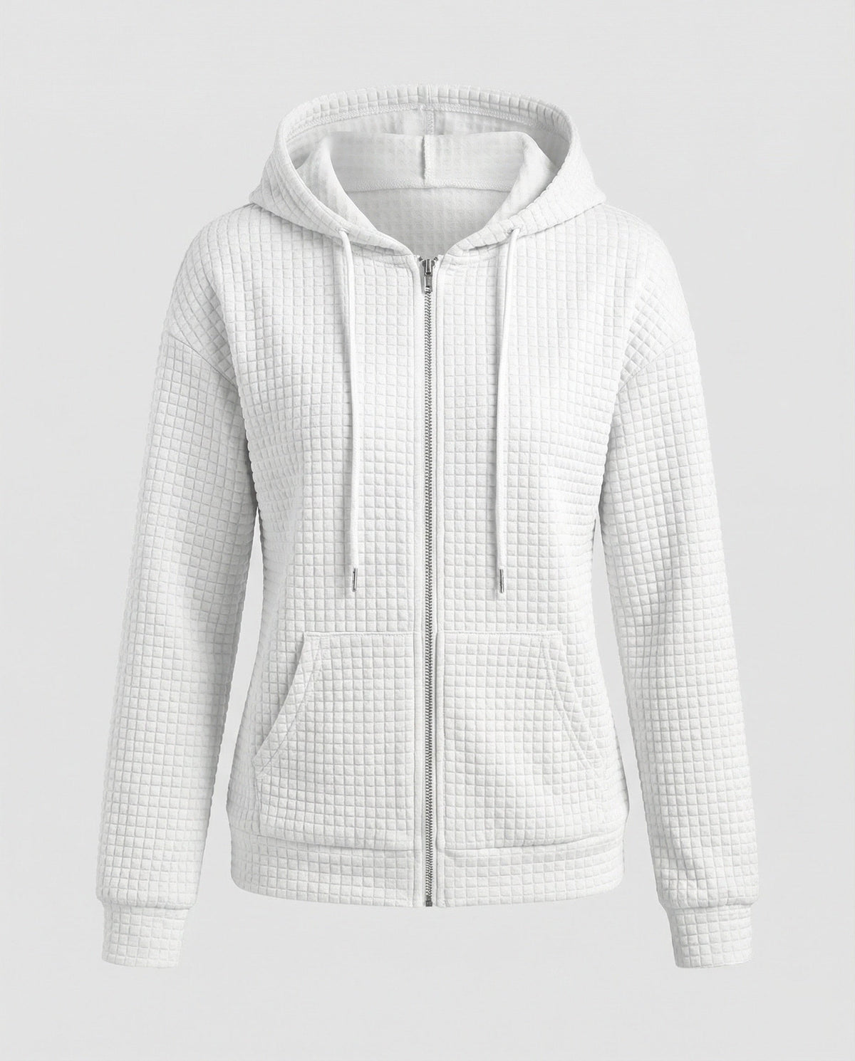 Damen Fleecejacke mit strukturiertem Waffelmuster