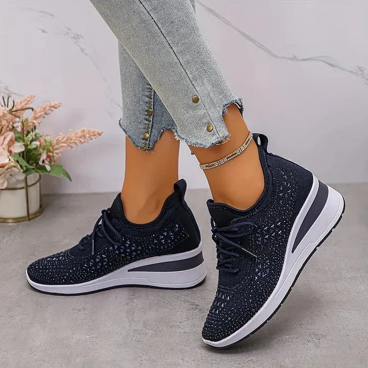Annika – Ortopædiske sneakers med glitrende rhinsten