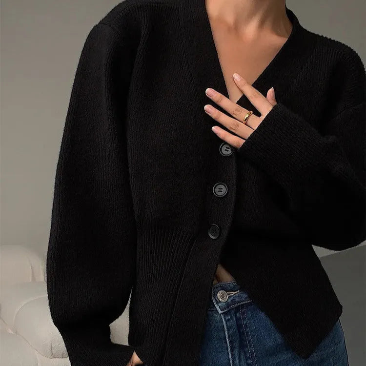 LIBANO | Dames Cardigan Met V-Hals En Knopen – Minimalistisch, Elegant & Veelzijdig Perfect voor Herfstseizoen