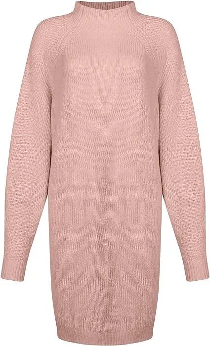 Warmova - Rollkragen-Strickkleid in breiter Passform