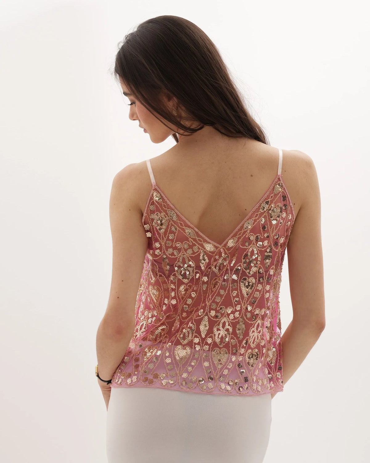 Sequin Party Top With Spaghetti Straps For Women