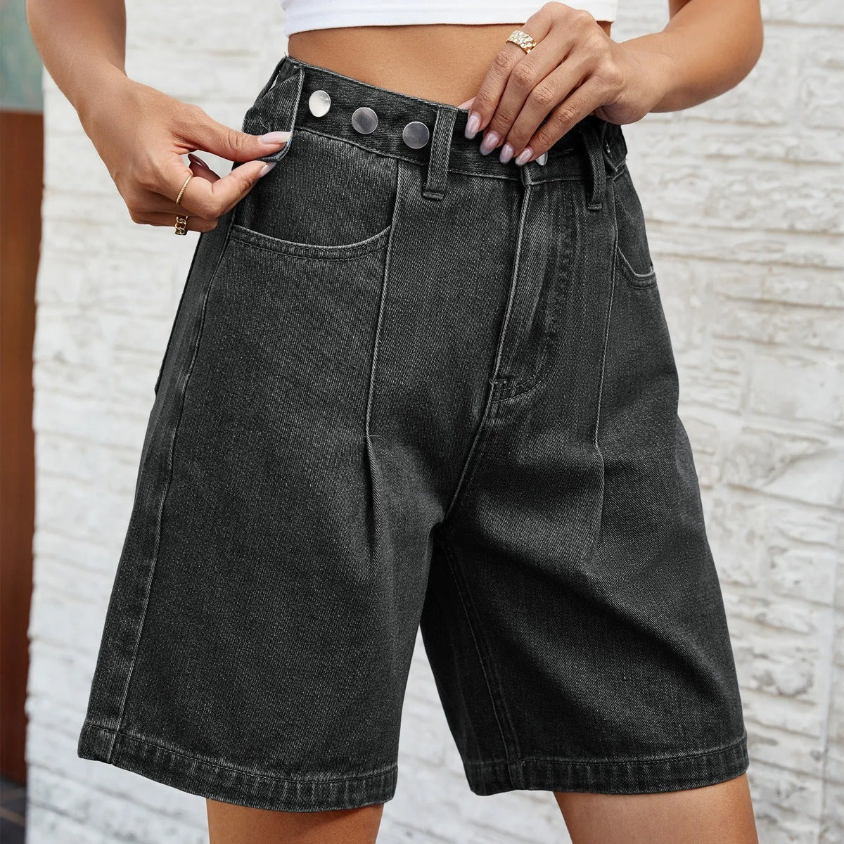 KENDRA | Dames Denim Oversized Short met Vintage Straight Fit – Casual, Comfortabel & Stijlvol