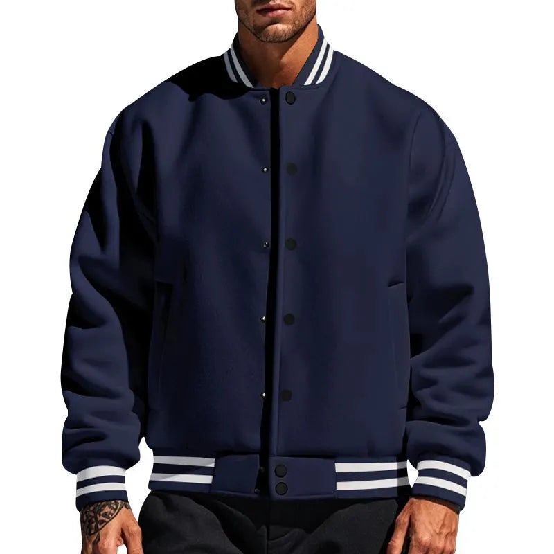LÃ¤ssige Baseballjacke Mit Stehkragen FÃ¼r MÃ¤nner