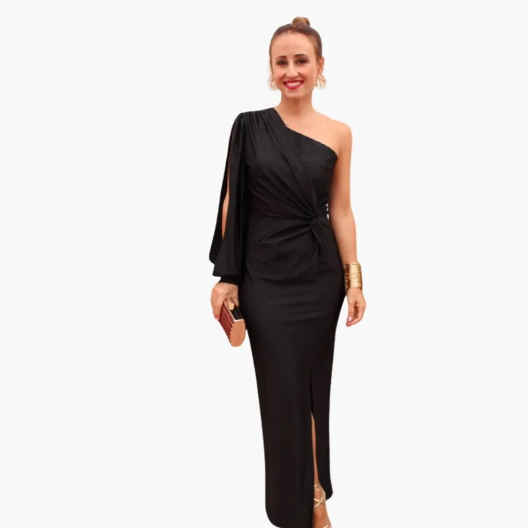 Womenâ€™s Dress with Knot Detail and Puff Sleeves