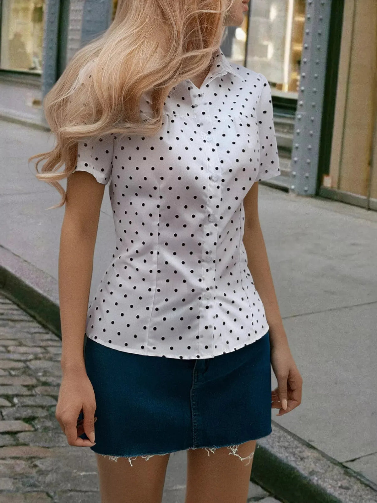 Polka Dot Short Sleeve Shirt