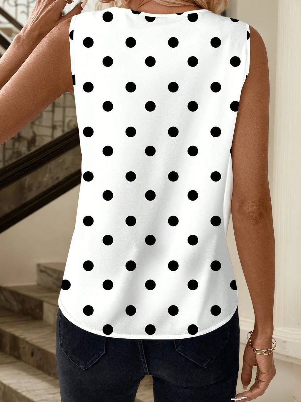 Printed V-Neck Tank