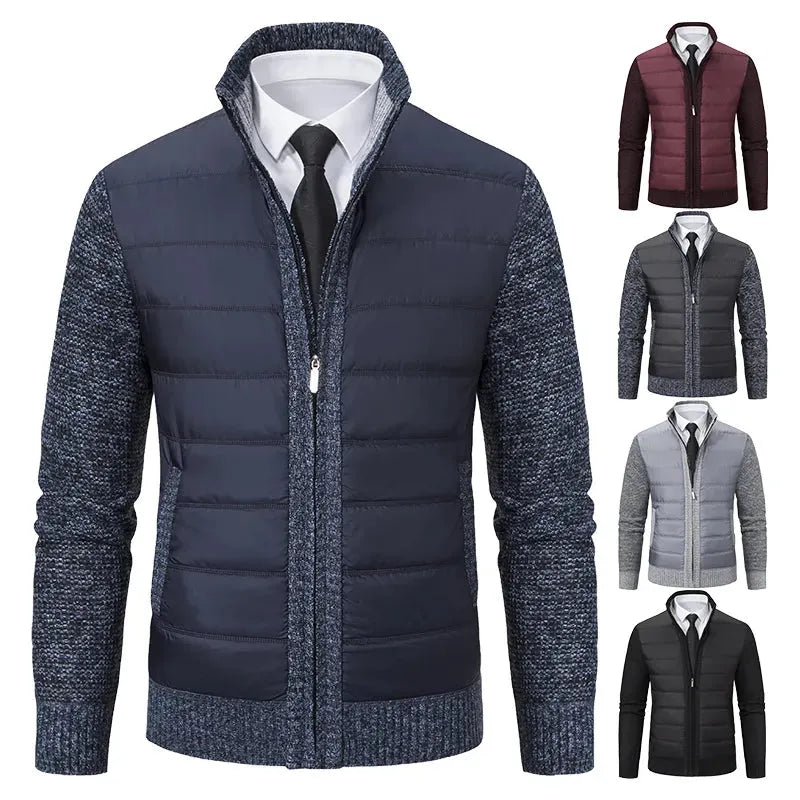 Herrenstrickjacke mit Stehkragen fÃ¼r WÃ¤rme Eleganz