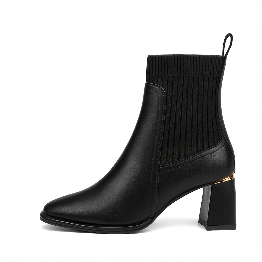 ERENDIRA | Dames Enkellaarsjes Met Elastische Brede Hak â€“ Elegant, Comfortabel & Veelzijdig