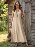 Lydia | Sleeveless V Neck Maxi Dress