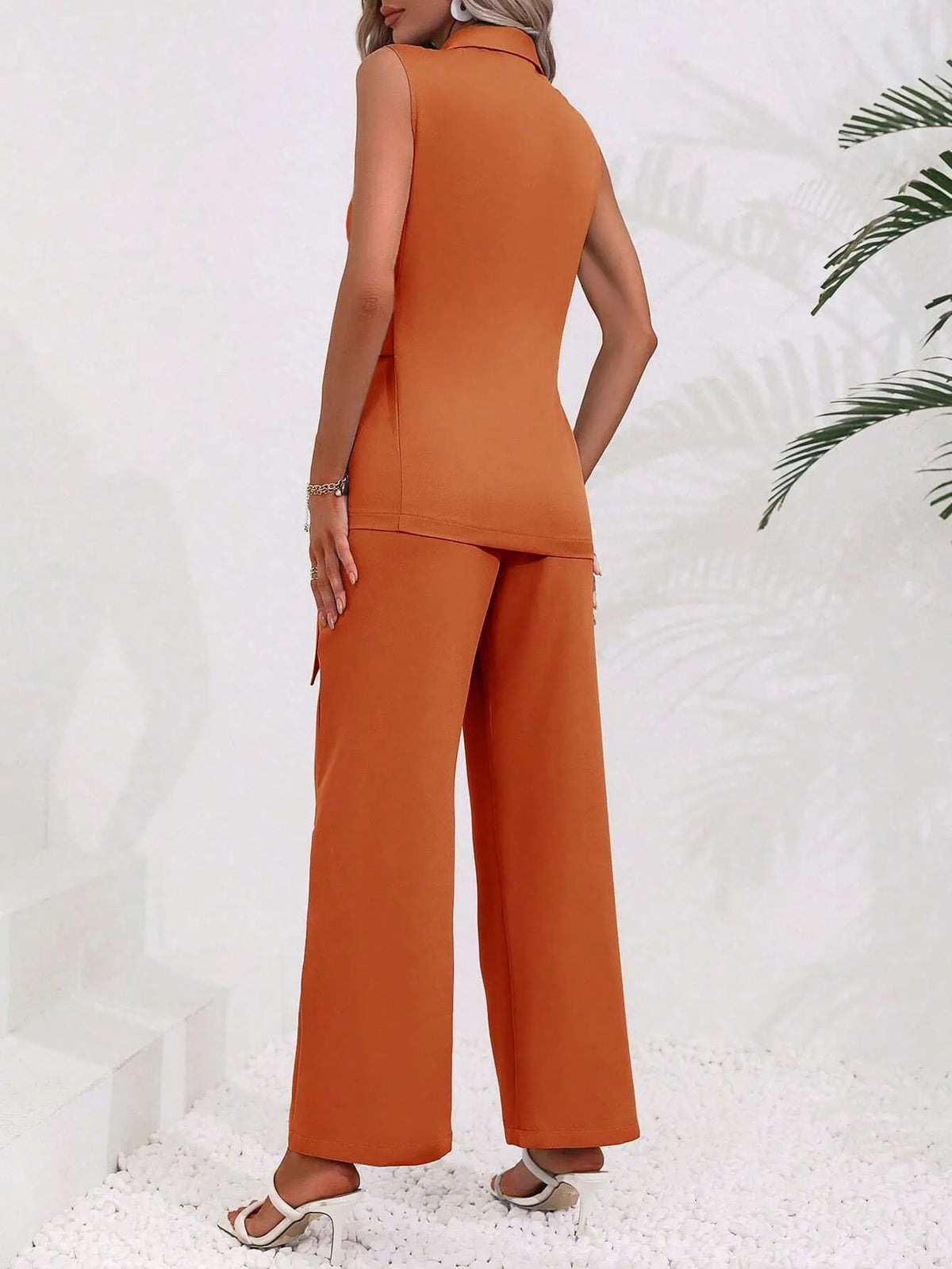 Conjunto Feminino Alfaiataria Laranja Istambul