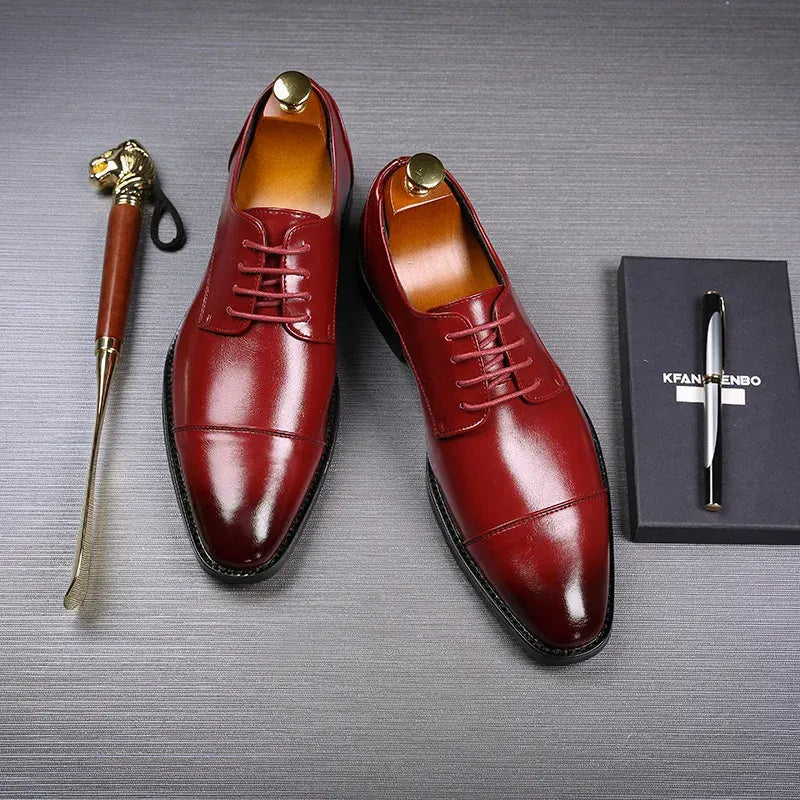 LuxuriÃ¶se Leder Herrenschuhe Mit SchnÃ¼rung Und Polierter OberflÃ¤che