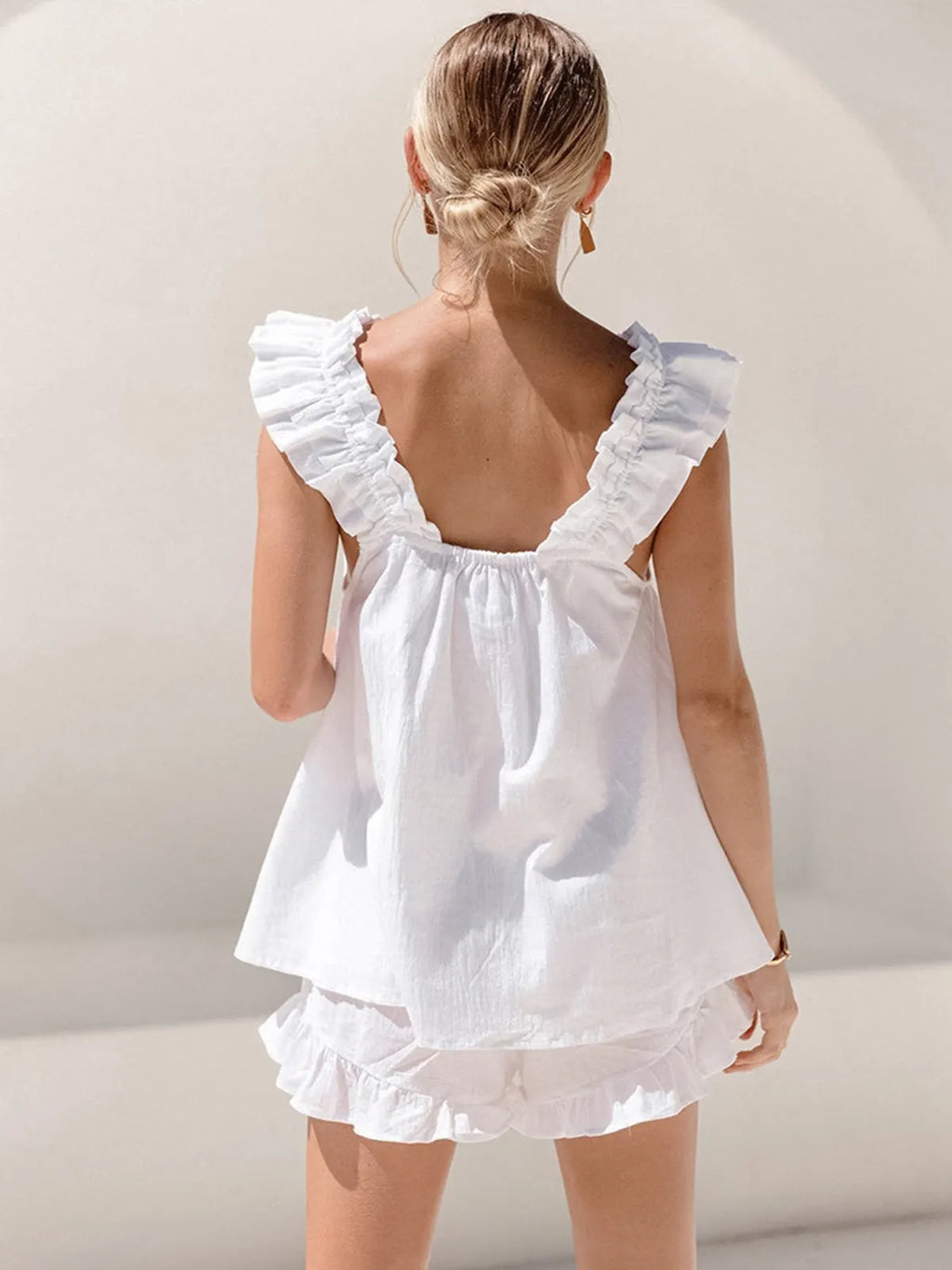 MANUELA | Luchtige Zomer Set Voor Dames Met Ruffle Top & Broekje - Zomer & Elegant