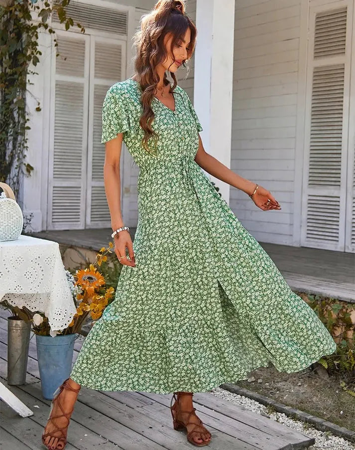 Laila - Vintage blomstret sommerkjole