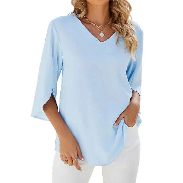 TULUM | Elegant V-Ausschnitt Bluse