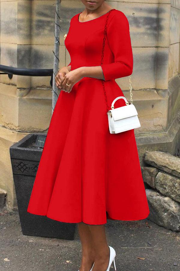 3/4-Ã„rmel Swing-Kleid
